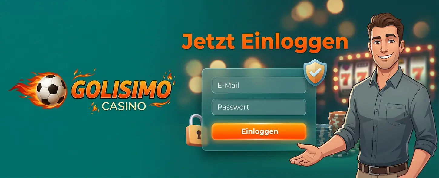 Golisimo Casino Login – sicher und schnell am Konto anmelden mit E-Mail und Passwort über das Einloggen-Formular.