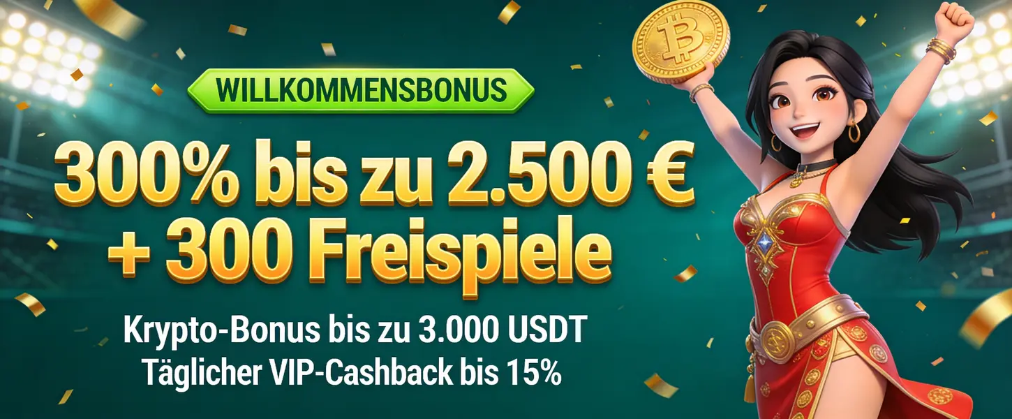 Golisimo Casino Willkommensbonus: 300% bis zu 2.500 € + 300 Freispiele und Krypto-Bonus bis 3.000 USDT