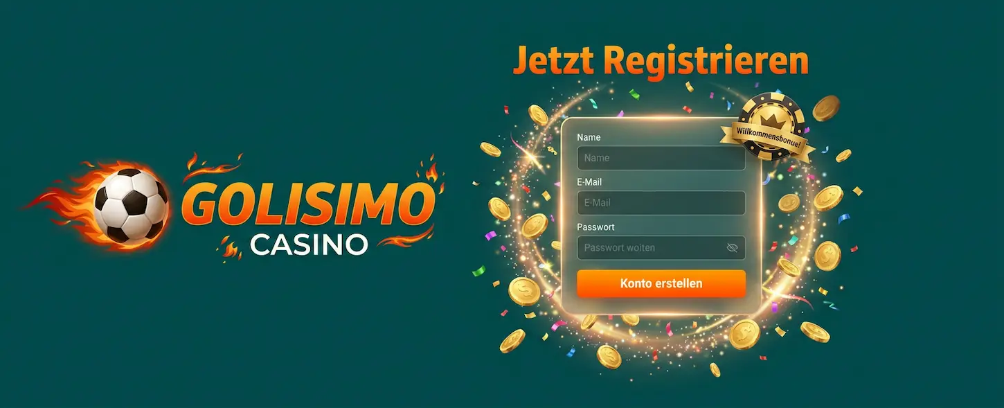 Golisimo Casino Registrierung – neues Spielerkonto in wenigen Schritten erstellen und Willkommensbonus sichern.